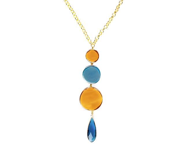 Collana edge vetro di murano topazio e ambra