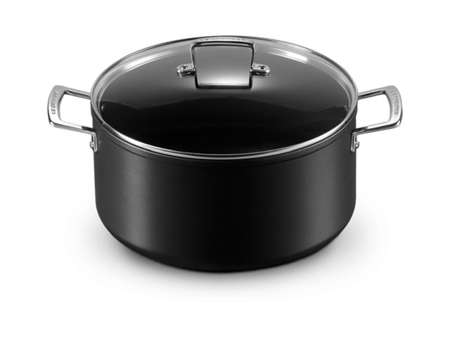 Pentola In Alluminio Antiaderente Nero Con Coperchio Le Creuset
