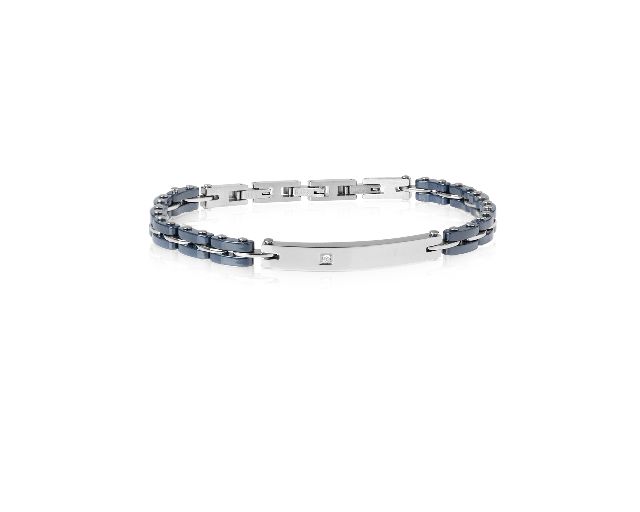 Bracciale strong acciaio con zircone