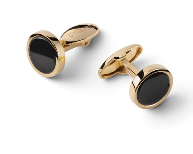 Cufflinks silver gold and black onyx