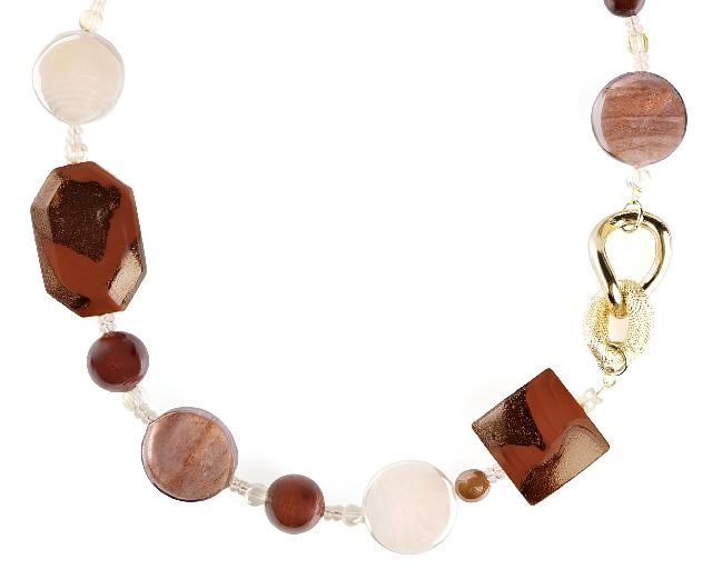 Collana frame vetro di murano marrone