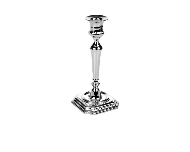 Candeliere argento ad una fiamma in stile inglese