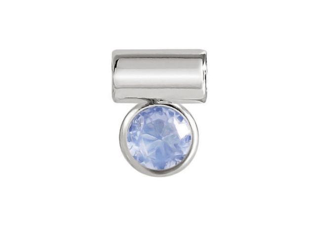 Ciondolo seimia argento con cubic zirconia azzurro