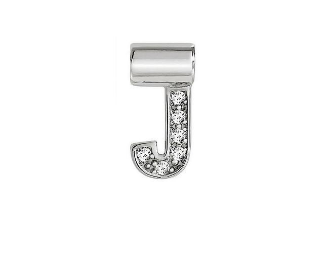 Ciondolo seimia argento lettera j con zirconi