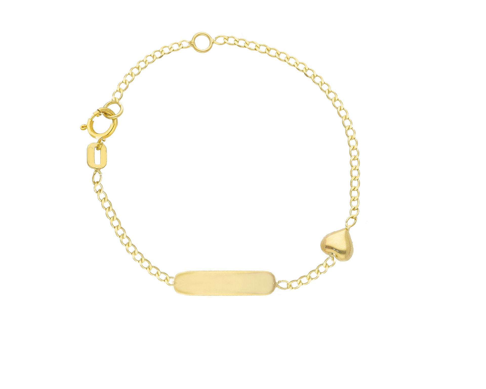 Bracciale Bimba Oro 750 Con Cuore E Piastrina Selezione Zanolli