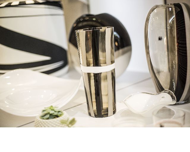 Vaso Troncocono Vetro Di Murano Latte Nero Grigio Carlo Moretti 137690 6771741rlng