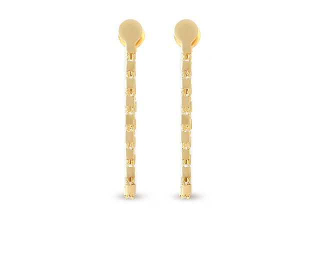 Pendant earrings seta in gilded bronze