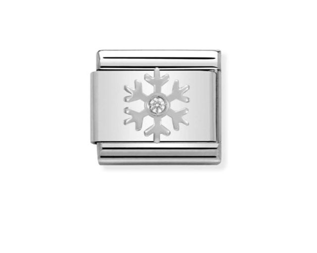 Snowflake composable steel silver and zircons