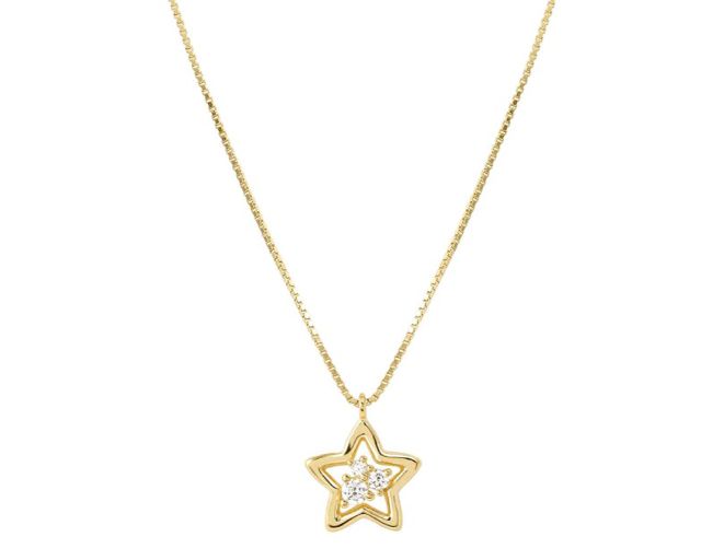 Collana dreams beats argento dorato stella con zirconi