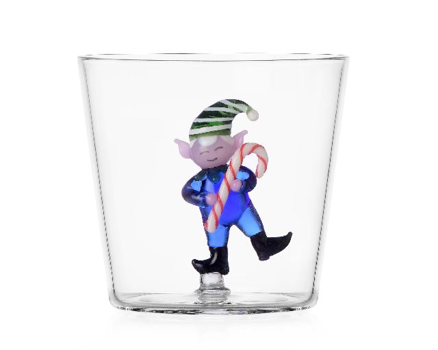 Tumbler glass green elf christmas tales
