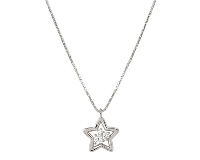 Collana dreams beats argento stella con zirconi