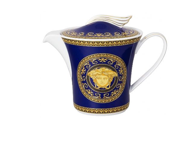 Teapot medusa blue porcelain