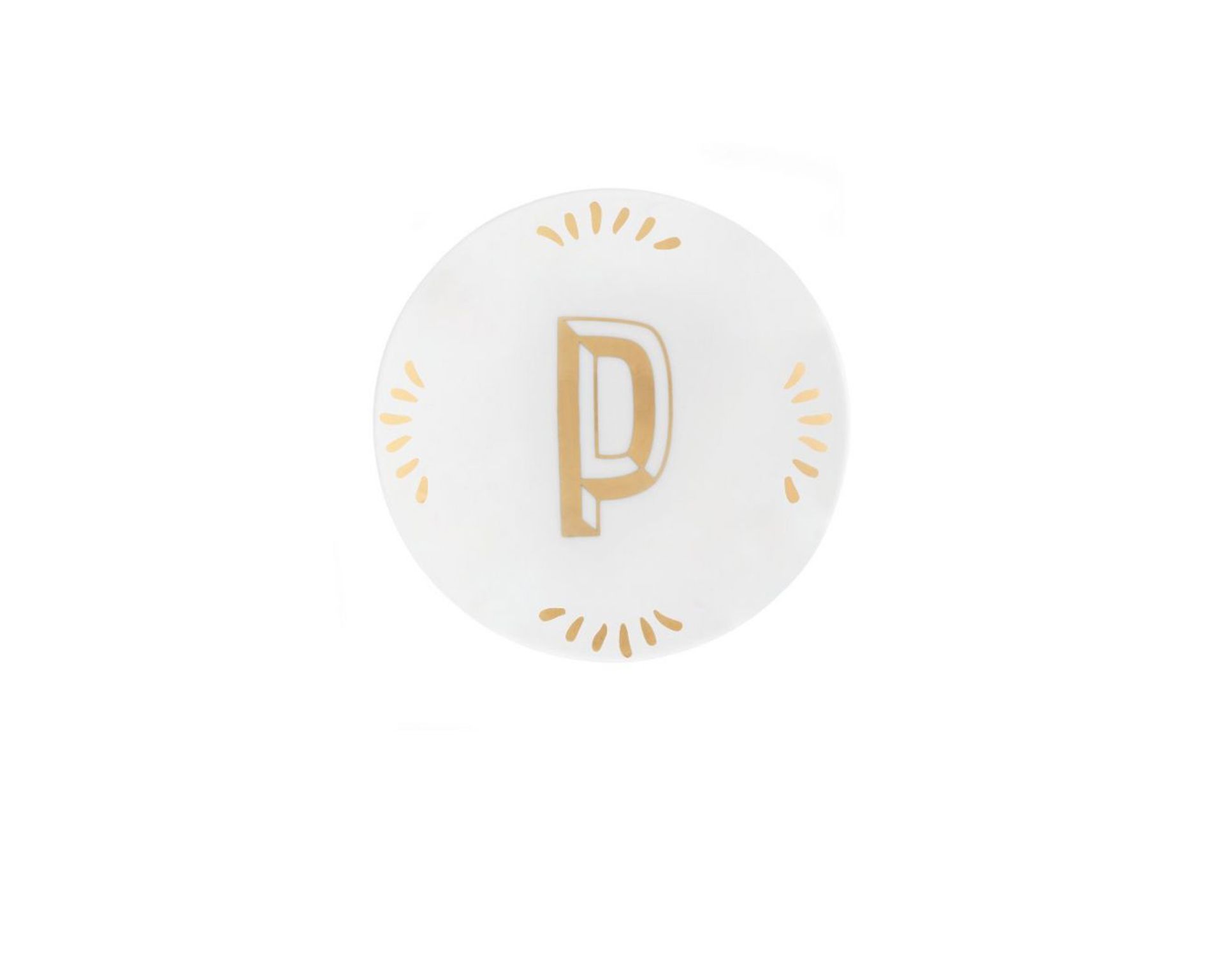 Piattino Lettering Porcellana Lettera P Bitossi Home 162609 954let00016