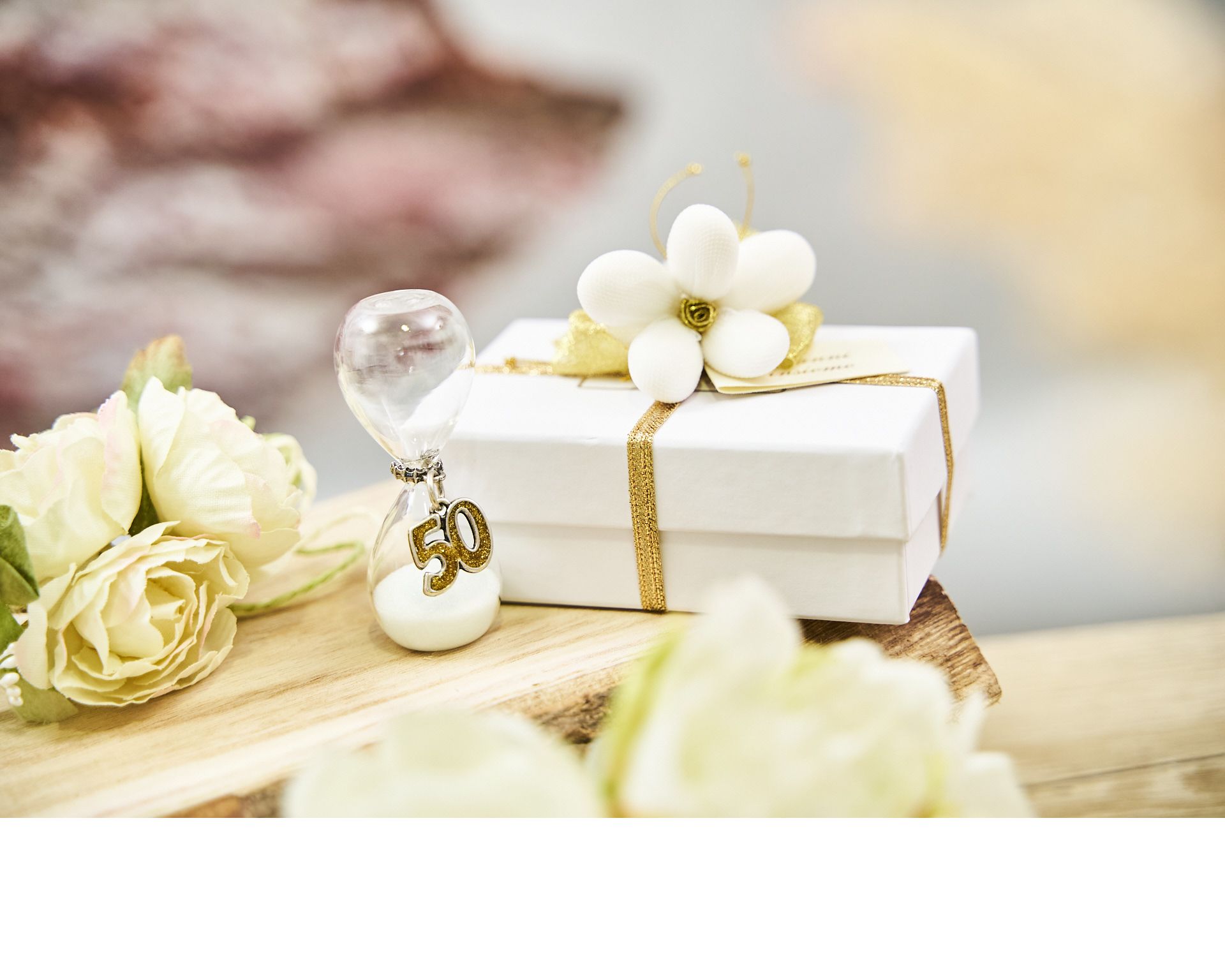 Hourglass Number 50 With Box And Sugared Almonds Selezione Zanolli 171182 912mz18529hx