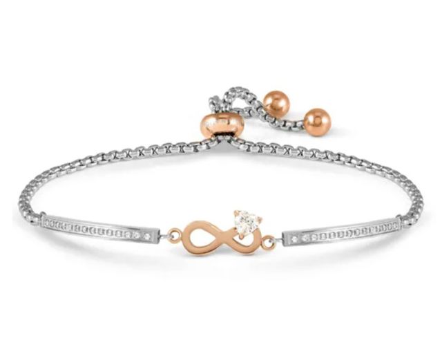 Bracelet milleluci steel with infinity and zircons