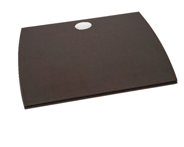 Office Set Bilaminated Silver 5 Pieces Dark Brown Selezione Zanolli