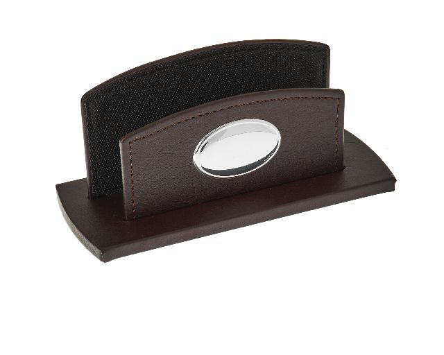 Office Set Bilaminated Silver 5 Pieces Dark Brown Selezione Zanolli
