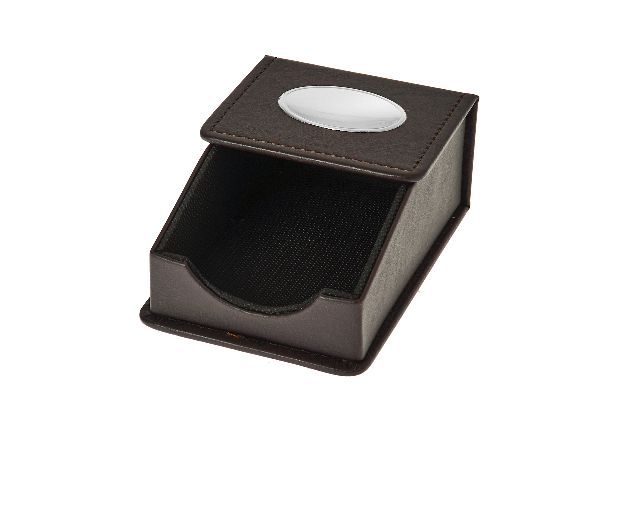 Office Set Bilaminated Silver 5 Pieces Dark Brown Selezione Zanolli