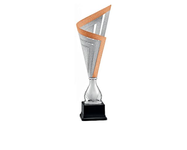 Coppa bronzo in metallo con base in plastica