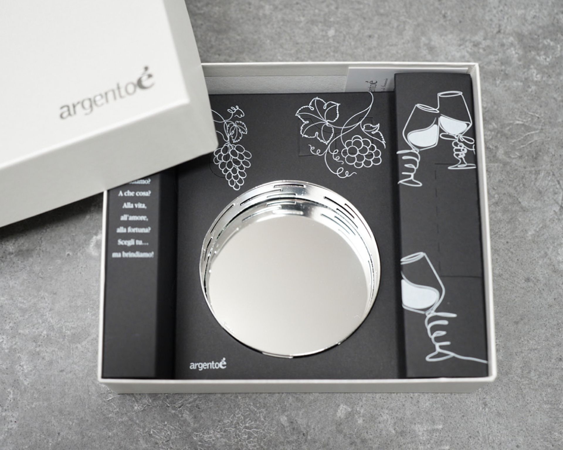 Pattern Bottle Coaster Trilaminated Silver Selezione Zanolli 190500 624w5044
