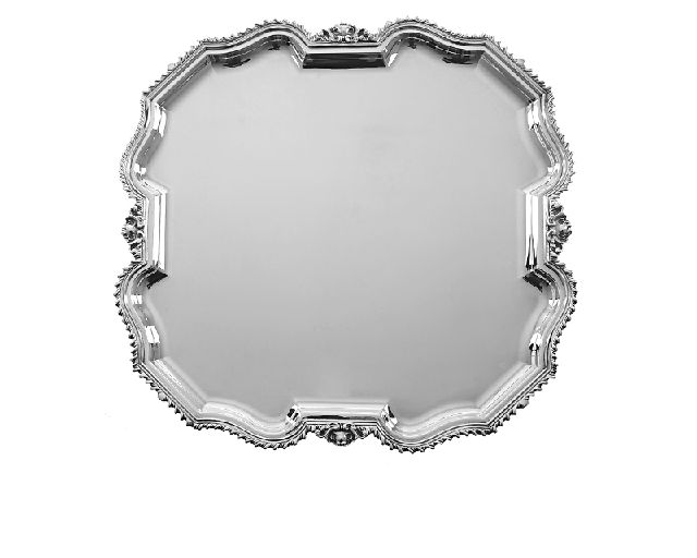 Vassoio argento in stile regina anna