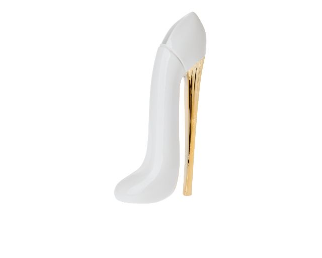 Shoe vase glam white with gold heel
