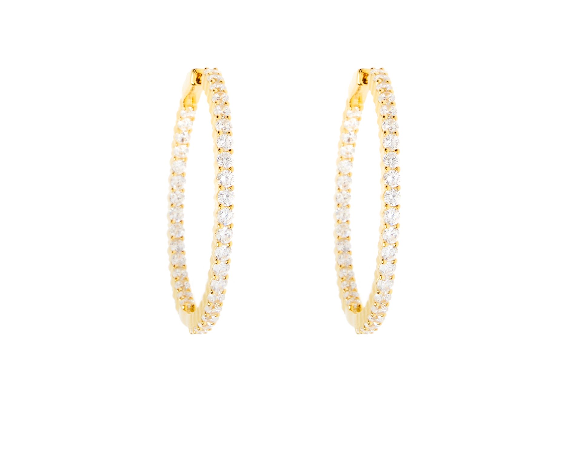 Orecchini A Cerchio Luce Argento Con Finitura Dorata E Cubic Zirconia Sovrani 172451 814j6527