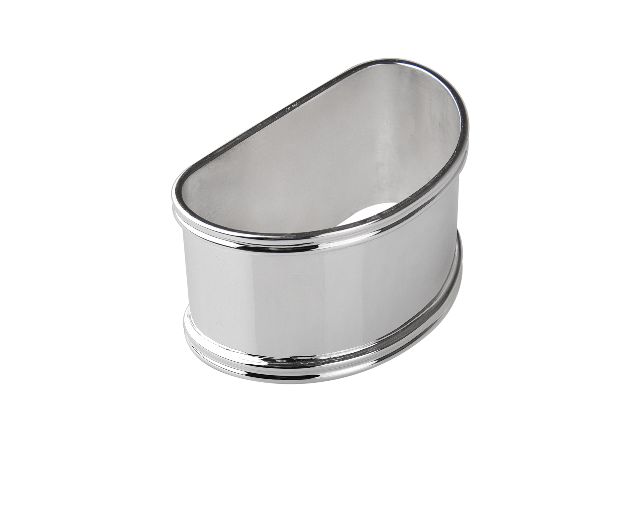 Legatovagliolo mezzaluna argento in stile inglese