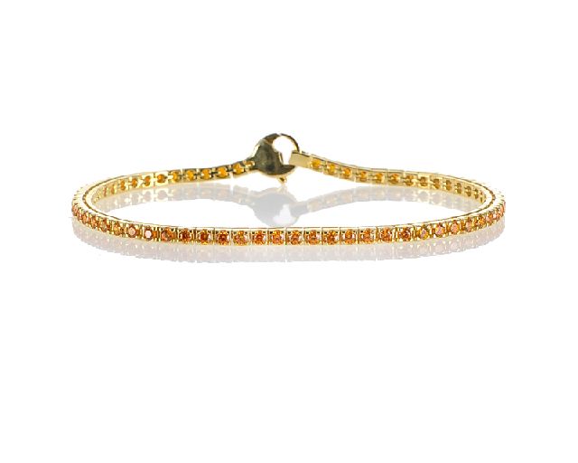 Bracciale tennis argento zirconi arancio