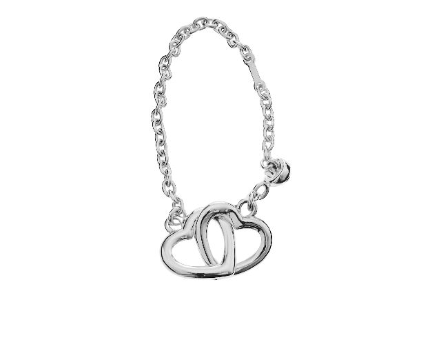 Keyring hearts silver