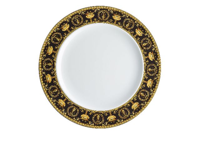 Dinner plate baroque porcelain black