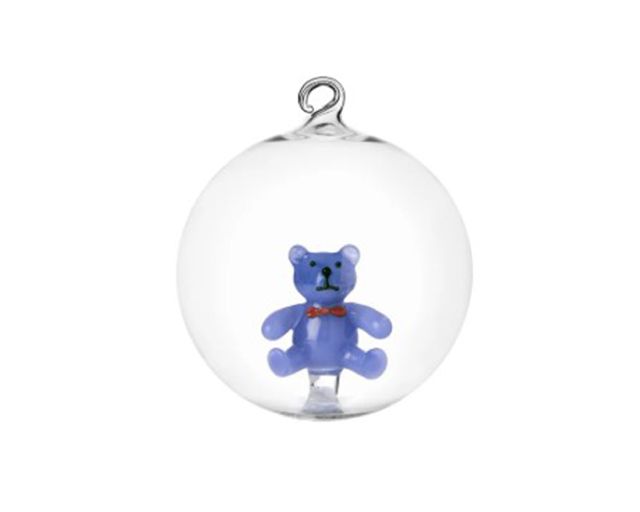 Christmas ball blue teddy bear