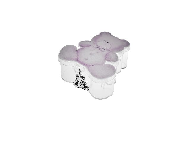Box bear with bear pendant pink