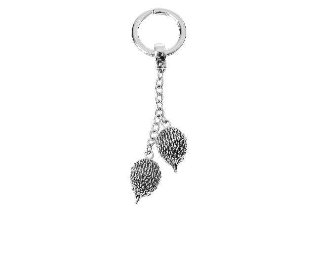 Keyring hedgehogs silver