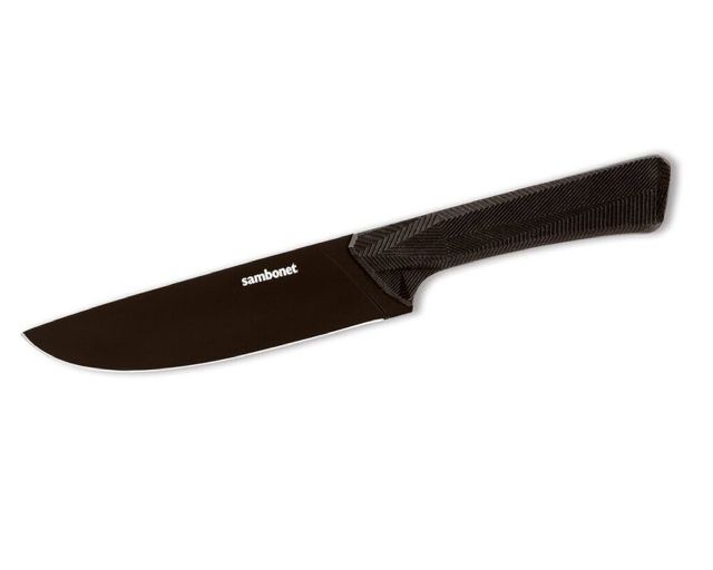 Kitchen knife black edge steel