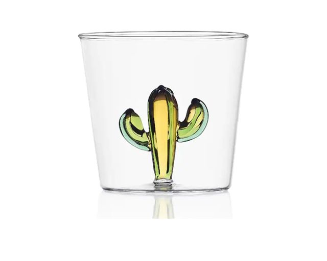 Bicchiere tumbler desert plants cactus verde ambra