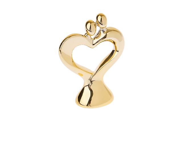 Statuina coppia cuore dorato