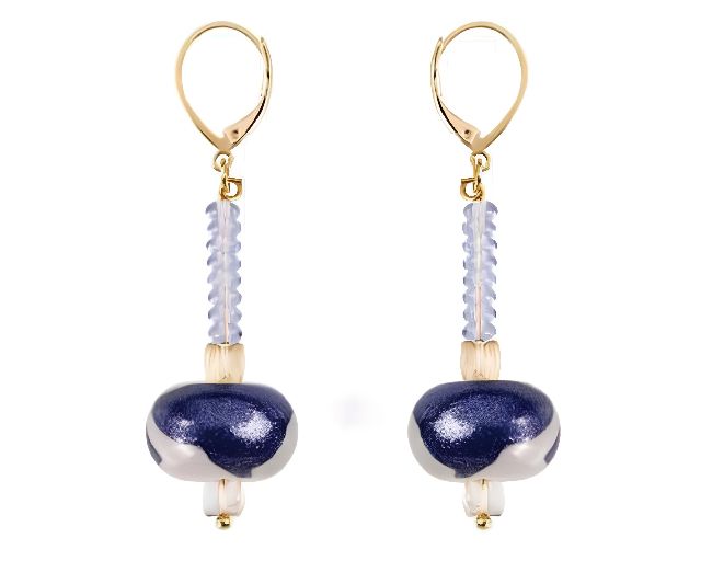 Orecchini frame vetro di murano blu