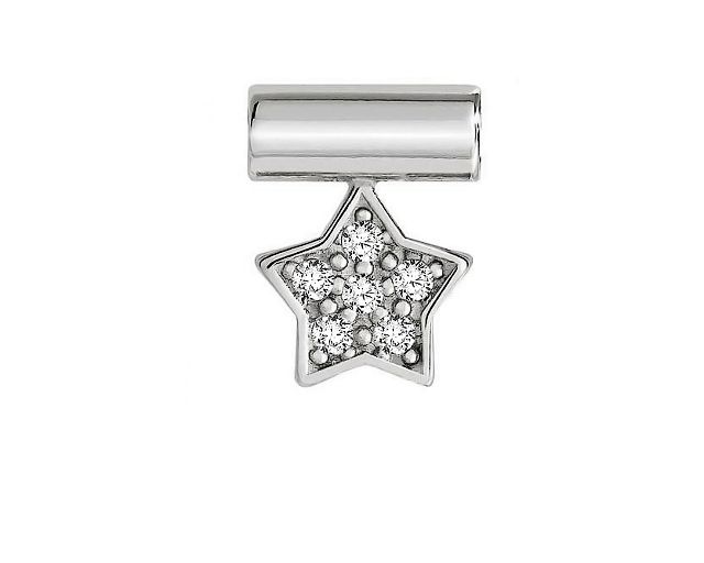 Charm seimia silver star with zircon