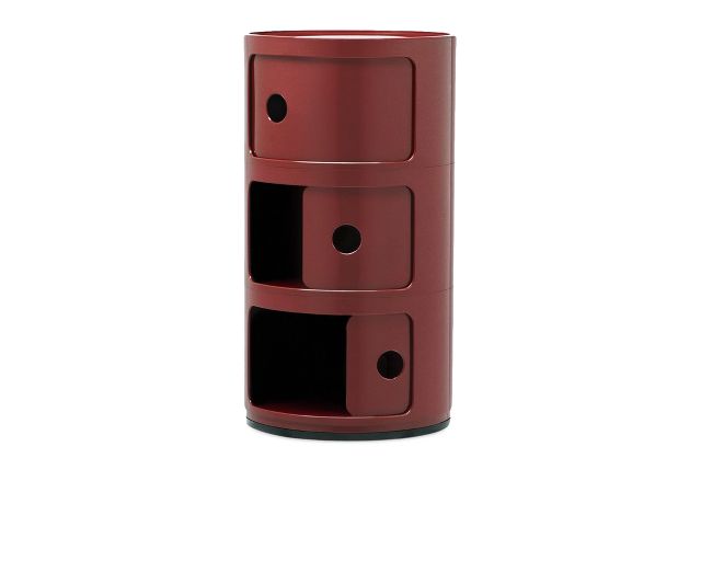 Cassettiera Componibile A Tre Elementi Colore Bordeaux Kartell 185256 90604967bo