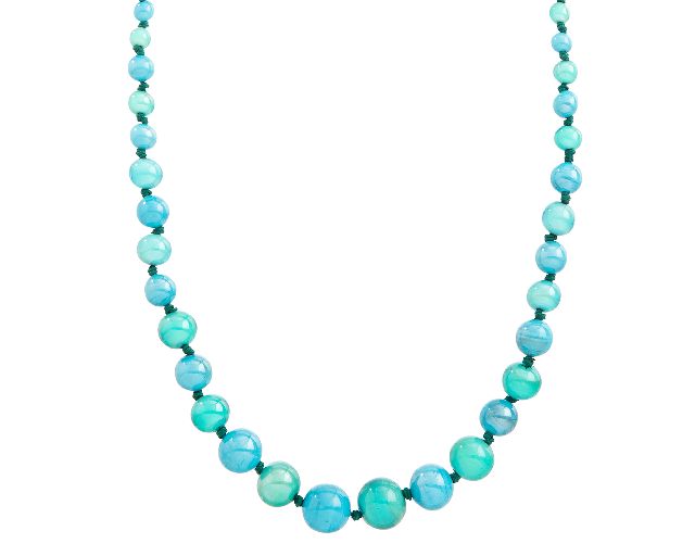 Collana lunga aqua vetro di murano petrolio