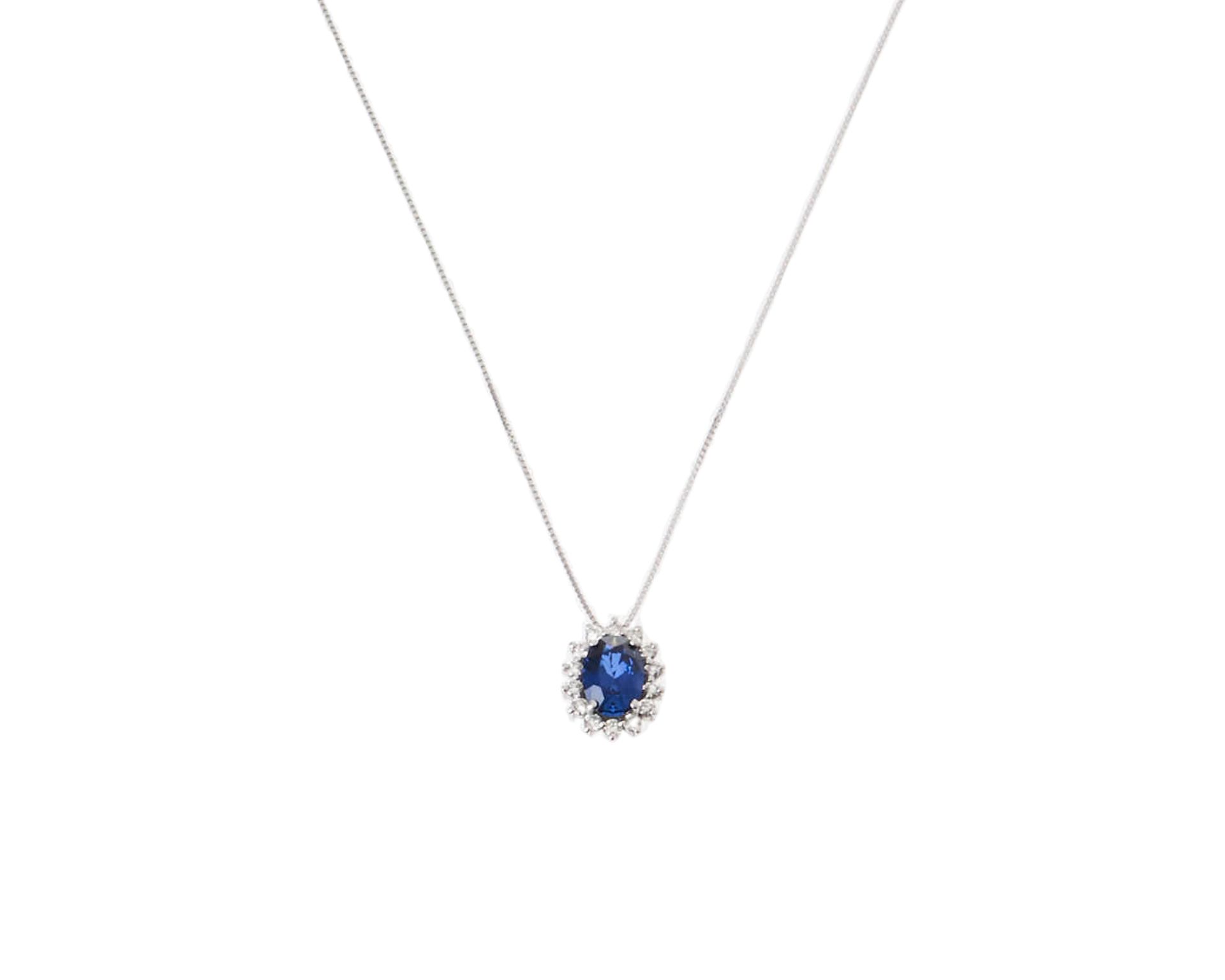 Collana Oro 750 Con Zaffiro E Diamanti Selezione Zanolli