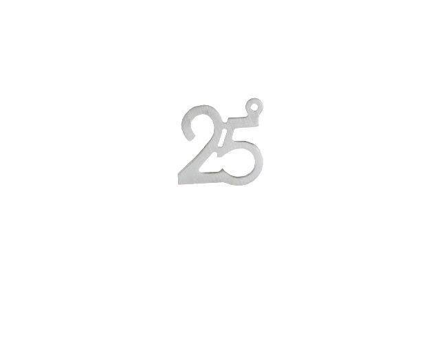 Plaque 25° anniversary silver plated