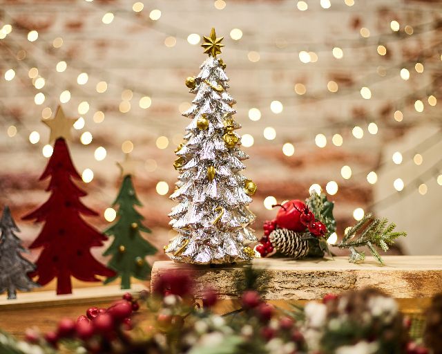 Idea regalo natale carillon albero di natale dorato