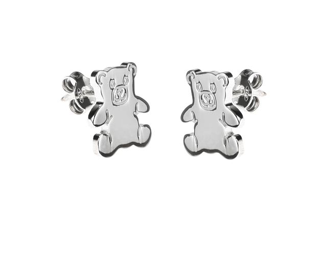 Earrings silver teddy bear