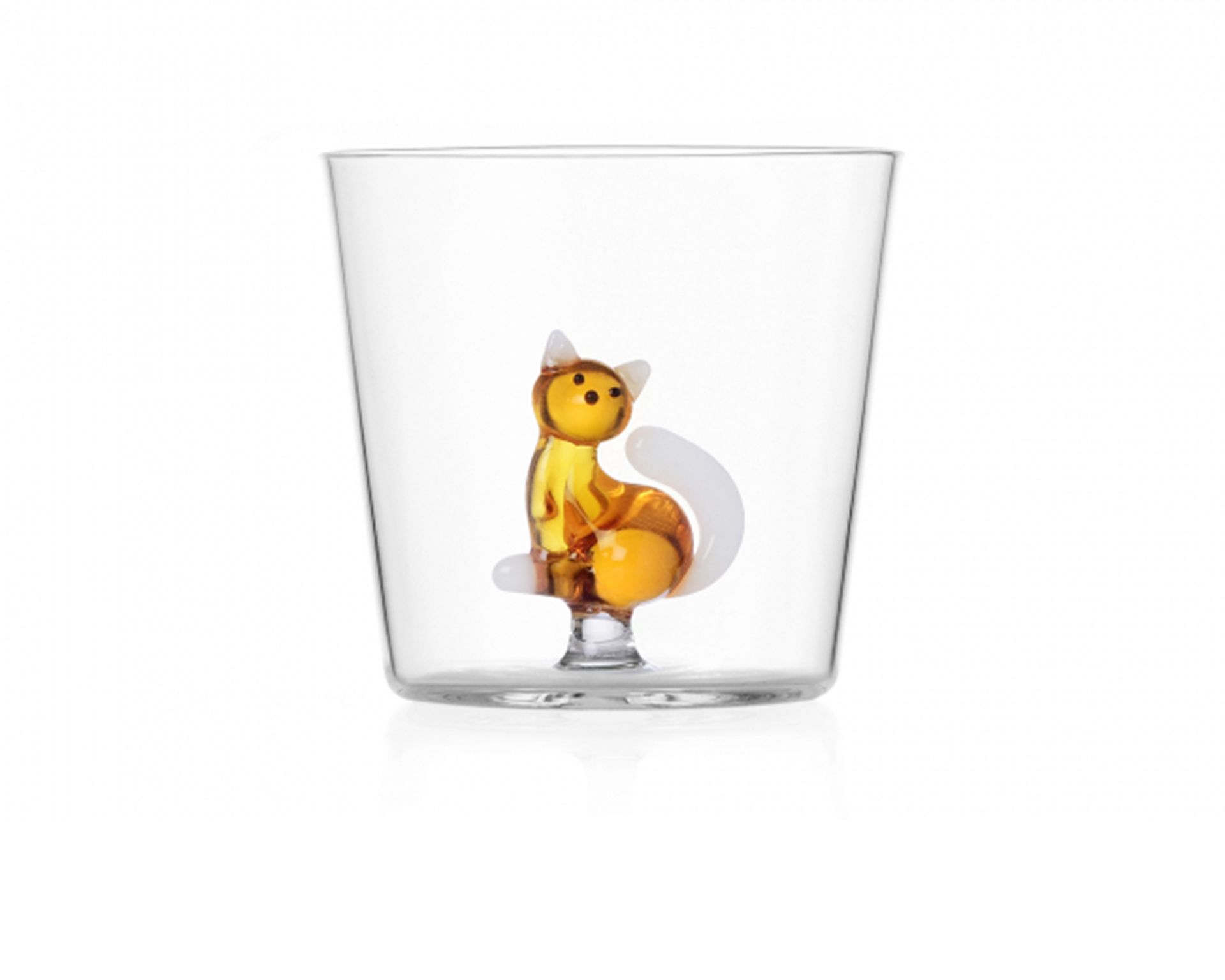 Bicchiere Tumbler Tabby Cat Gatto Ambra E Coda Bianca Ichendorf