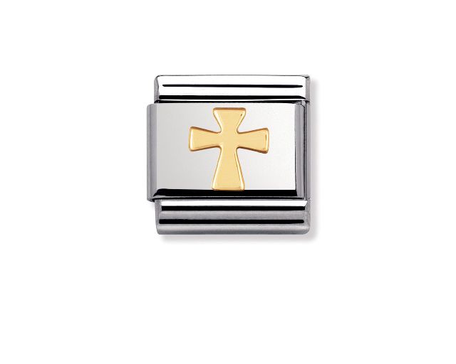Croce composable acciaio e oro