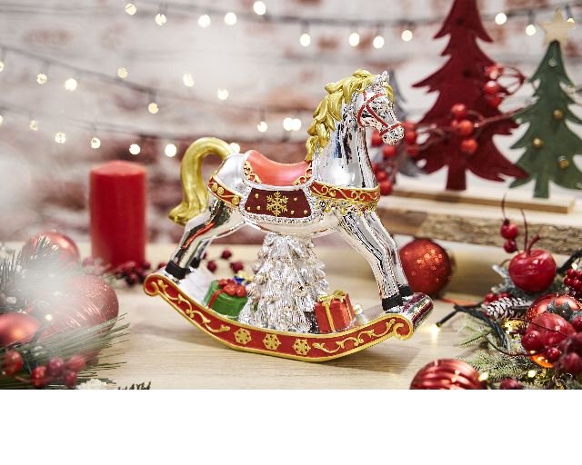 Idea regalo natale carillon cavallo a dondolo grande