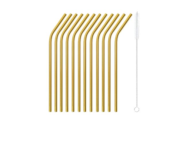 Cannucce curve bar acciaio dorato (12 pezzi)
