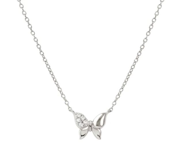 Collana petit sparkle argento farfalla e zirconi
